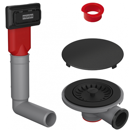 Franke Ventilset Svart 3½” för 1 låda med designbräddavlopp