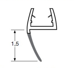 Ifö Showerama Art Släplist för duschdörr
