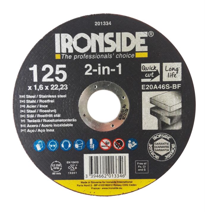Ironside Kapskiva F41 Stål/rostfritt stål 125x1,6mm