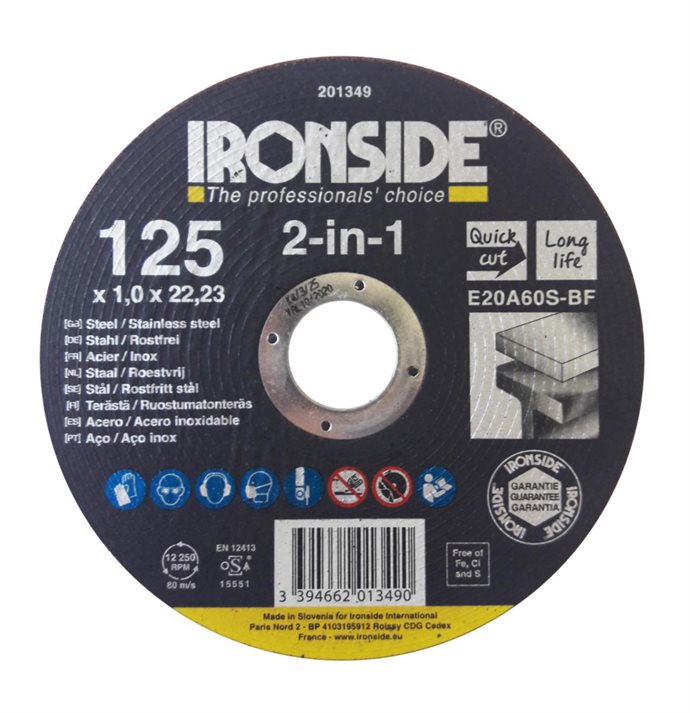 Ironside Kapskiva F41 Stål/rostfritt stål 125x1mm