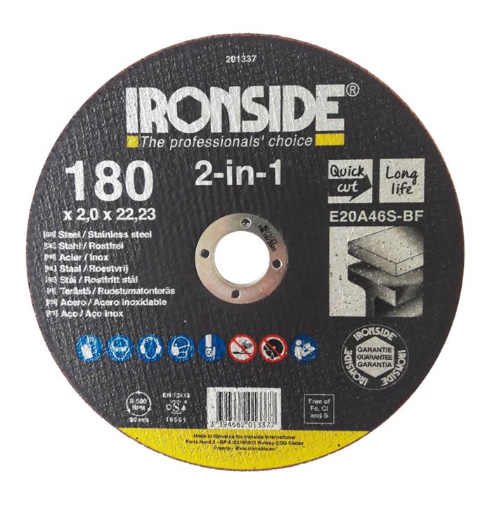 Ironside Kapskiva F41 Stål/rostfritt stål 180x2mm