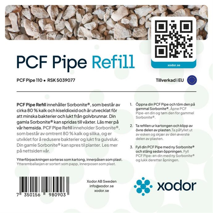 Xodor Odörfilter PCF Pipe 110, Refill