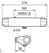 FM Mattsson 9000E II Duschblandare 8210 160c/c