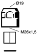 FMM Pipmuttersats Hög modell M26x1.5xØ19mm