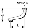 FMM Badkarspip fast 90mm