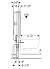 Geberit Sigma inbyggnadscistern 120 cm TEK